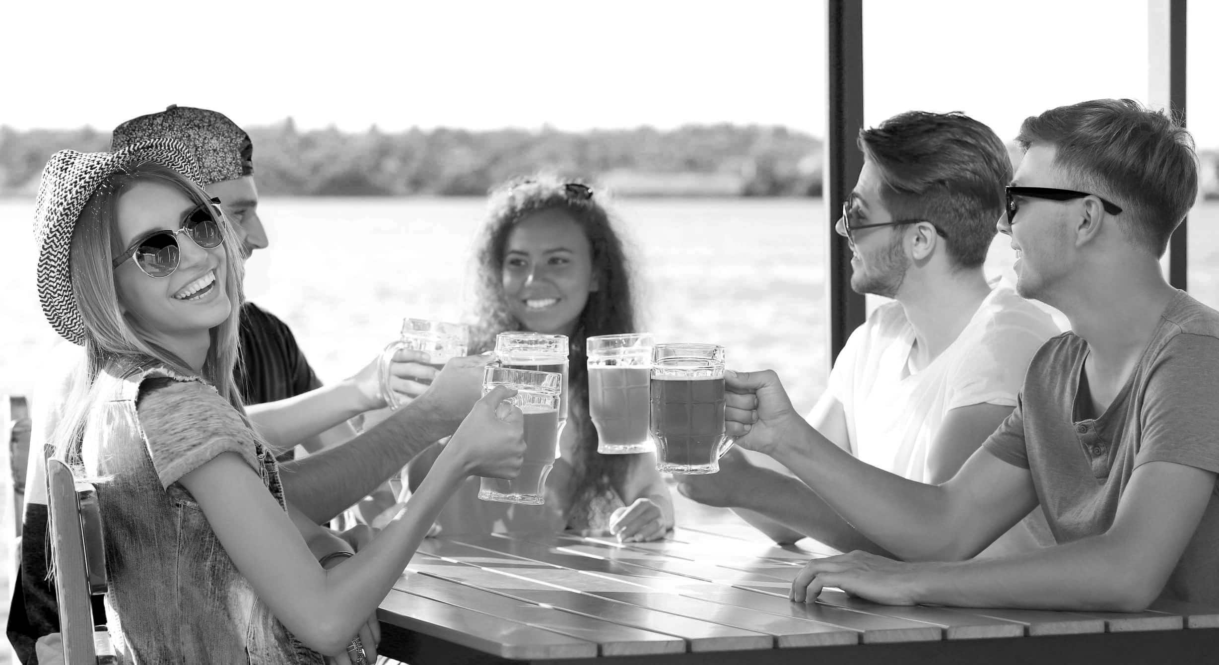 Group of friends hanging out together outdoors